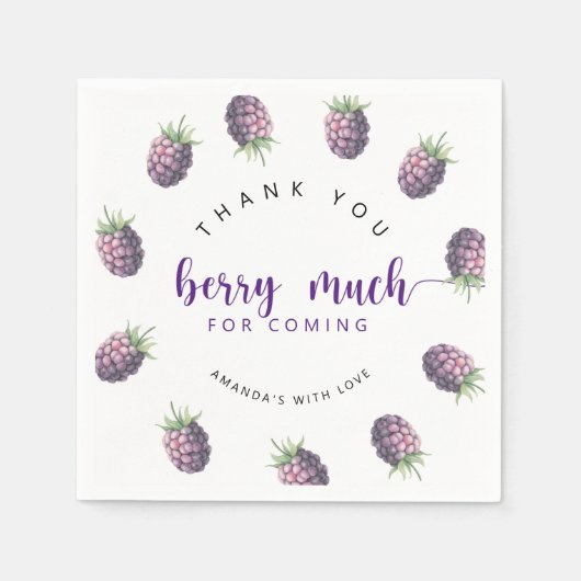 Vielen Dank, Beere Serviette (Vorderseite)