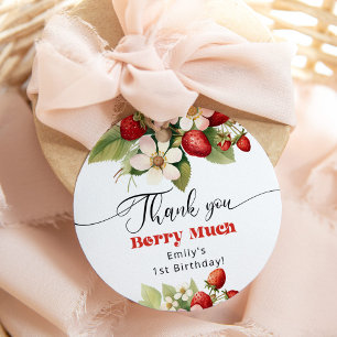 Vielen Dank Beere viel Erdbeeren Geburtstag Geschenkanhänger