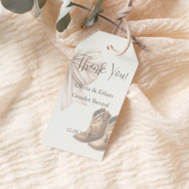 Vielen Dank Beige Stiefel oder Bows Gender Reveve Geschenkanhänger