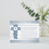 Vielen Dank Beileid Blue Floral Cross Post Card Postkarte (Stehend Vorderseite)