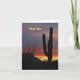 Vielen Dank Beileid Saguaro Cactus Sunset Note Car Dankeskarte