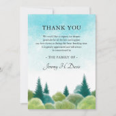 Vielen Dank Beileid Watercolor Woodland Sky Hinwei Dankeskarte (Vorderseite)