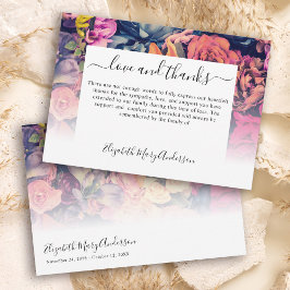 Vielen Dank Bereavement Moody Floral Memorial Dankeskarte