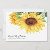 Vielen Dank Bereavement Sonnenblumengedenkmal Dankeskarte (Rückseite)