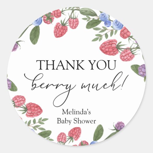 Vielen Dank, Berry Much Dusche Runder Aufkleber (Vorderseite)