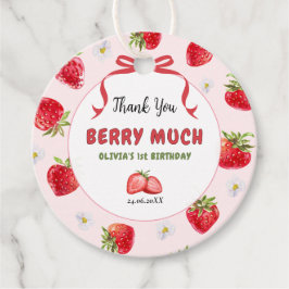 Vielen Dank, Berry Much Strawberry 1. Geburtstag Geschenkanhänger
