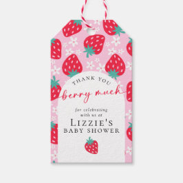 Vielen Dank Berry Much Strawberry Baby Dusche Geschenkanhänger