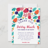 Vielen Dank Berry Much Strawberry Blueberry Colorf Dankeskarte (Vorderseite)
