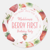 Vielen Dank, Berry Much Strawberry Runder Aufkleber (Vorderseite)