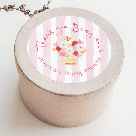 Vielen Dank, Berry Much Whimsical Baby Dusche Runder Aufkleber