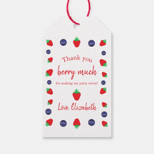 Vielen Dank, Berry, vielen Dank Geschenkanhänger (Rückseite)