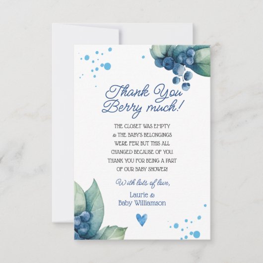 Vielen Dank, Berry Vielen Dank, Ihre Karte (Vorderseite)