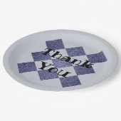 Vielen Dank Beruflich Blue Diamond Pattern Mosaik Pappteller (Schrägansicht)