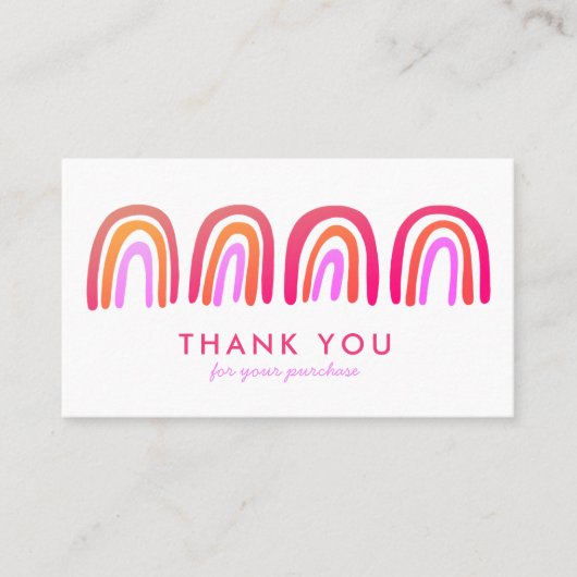 Vielen Dank bestellen Chic Simple Pink Orange Rain Visitenkarte (Vorderseite)