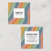 Vielen Dank bestellen Sie Minimalistische Regenbog Quadratische Visitenkarte (Vorne/Hinten)