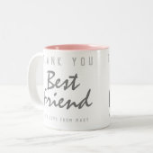 Vielen Dank, bester Freund Zweifarbige Tasse (Vorderseite Links)