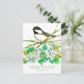 Vielen Dank Bibelschrift Thessalonians Chickadee Postkarte (Stehend Vorderseite)