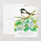 Vielen Dank Bibelschrift Thessalonians Chickadee Postkarte (Vorne/Hinten)