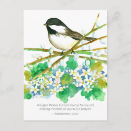 Vielen Dank Bibelschrift Thessalonians Chickadee Postkarte