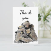 Vielen Dank, Big Bar Hug Watercolor Bears Dankeskarte (Stehend Vorderseite)