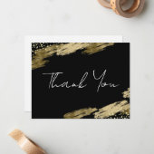 Vielen Dank Black and Gold Elegant Mitteilungskarte (Vorderseite/Rückseite Beispiel)
