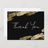 Vielen Dank Black and Gold Elegant Mitteilungskarte (Vorne/Hinten)