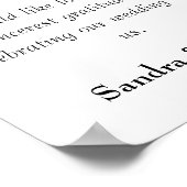 Vielen Dank, Black and White Wedding Sign Poster (Ecke)