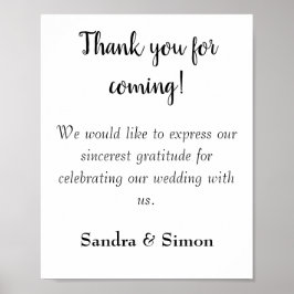 Vielen Dank, Black and White Wedding Sign Poster