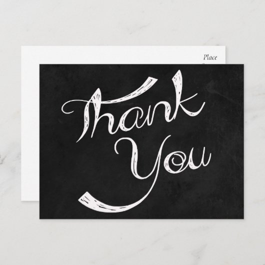 Vielen Dank Black Chalkboard Blank Gruß Postkarte (Vorne/Hinten)