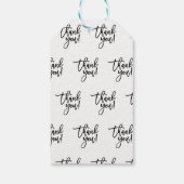 Vielen Dank Black Chic Modern Script Gastgeschenk Geschenkanhänger (Rückseite)