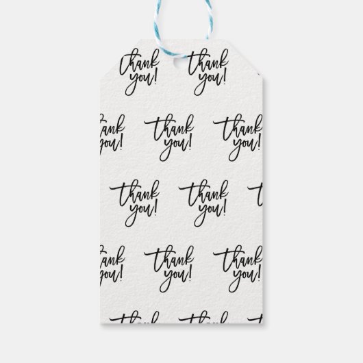 Vielen Dank Black Chic Modern Script Gastgeschenk  Geschenkanhänger (Rückseite)