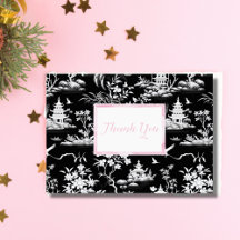 Vielen Dank Black Chinoiserie Faltkarte