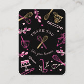 Vielen Dank, Black & Gold Baking Utensil Bäckerei Begleitkarte (Rückseite)