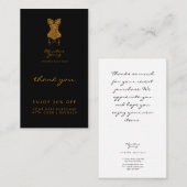 Vielen Dank, Black Gold Glitzer Lingerie Boutique Rabattkarte (Vorne/Hinten)