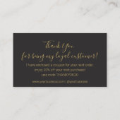 Vielen Dank, Black Gold schicke kleine Unternehmen Begleitkarte (Rückseite)
