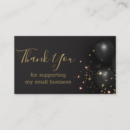 Vielen Dank, Black Gold schicke kleine Unternehmen Begleitkarte (Vorderseite)