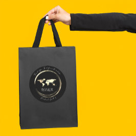 Vielen Dank, Black Gold World Map Reisespiel Runder Aufkleber