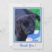 Vielen Dank Black Lab Niedlicher Welppy Labrador H Dankeskarte (Vorderseite)
