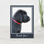 Vielen Dank - Black Labrador Niedlich Puppy Dog Karte (Vorderseite)