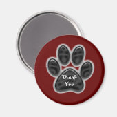 Vielen Dank Black Paw Print Animal Lover Danke Magnet (Vorderseite/Rückseite)