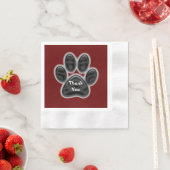Vielen Dank Black Paw Print Dog Lover Wertschätzun Serviette (Beispiel)