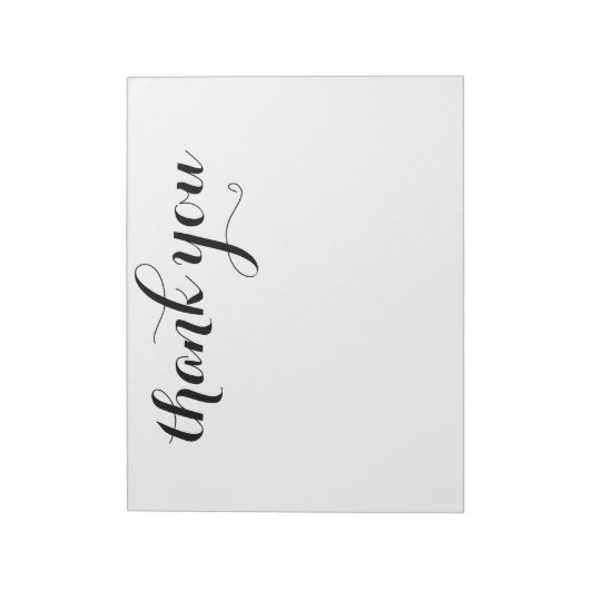 Vielen Dank, Black Script Print 11 x 8.5 Notizblock (Rotiert)