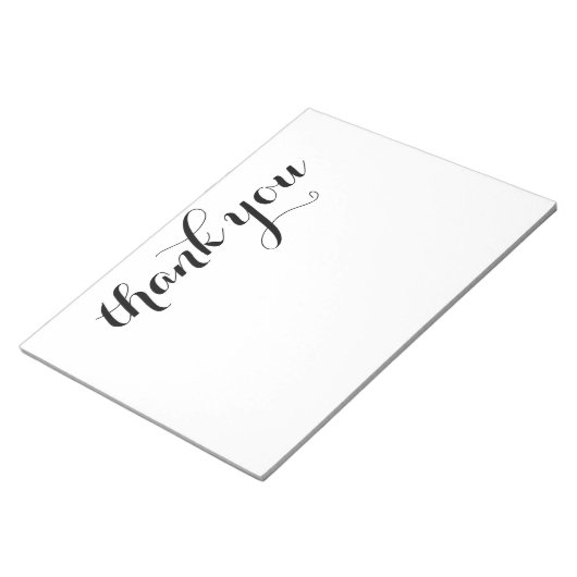 Vielen Dank, Black Script Print 11 x 8.5 Notizblock (angewinkelt)