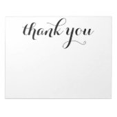 Vielen Dank, Black Script Print 11 x 8.5 Notizblock (Vorderseite)