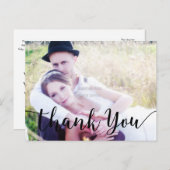 Vielen Dank, Black Script Type Foto Postkarte (Vorne/Hinten)