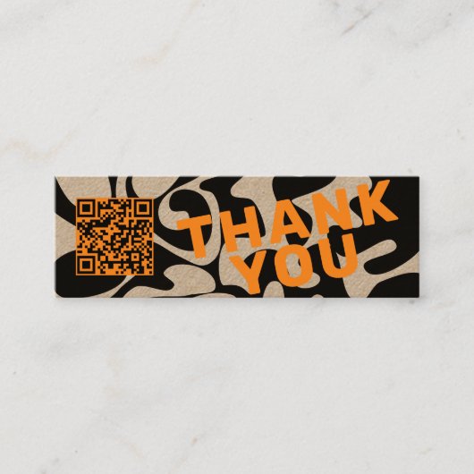 Vielen Dank Black Squiggles Orange Kraft Mini Mini Visitenkarte (Vorderseite)