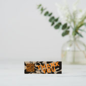 Vielen Dank Black Squiggles Orange Kraft Mini Mini Visitenkarte (Stehend Vorderseite)