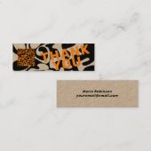 Vielen Dank Black Squiggles Orange Kraft Mini Mini Visitenkarte (Vorne/Hinten)
