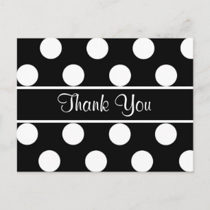 Vielen Dank, Black & White Polka Dot Postkarte