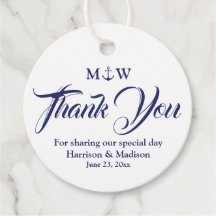 Vielen Dank, blau blauen nautischen Anker Hochzeit